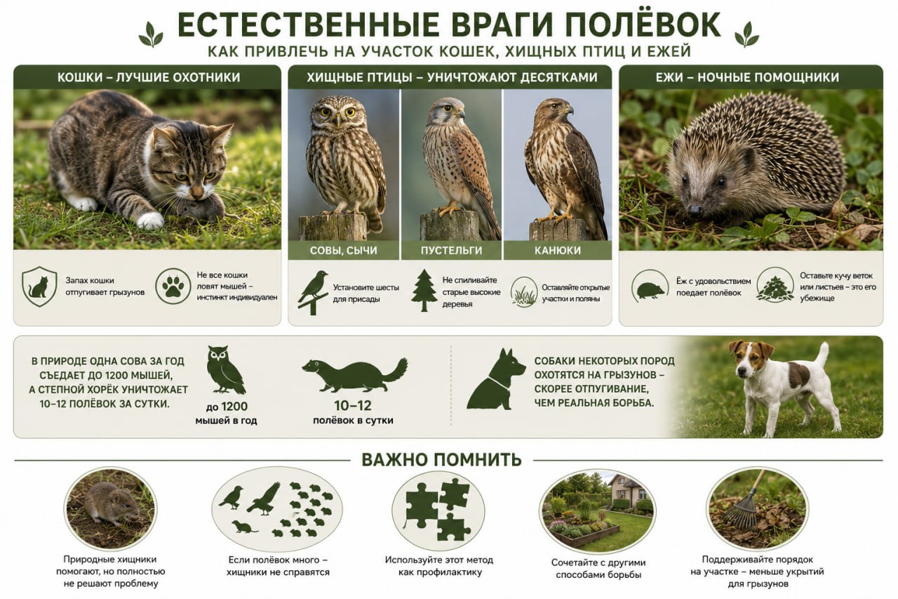 Естественные враги полёвок